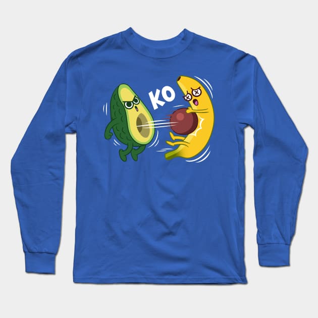 Avocado vs Banana Long Sleeve T-Shirt by albertocubatas